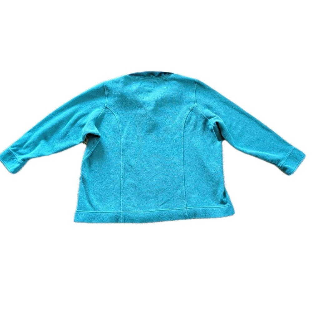 Vintage 90s Orvis Made in USA 100% Cotton Quarter-Zip Sweater Light Blue Cottage - Picture 7 of 10